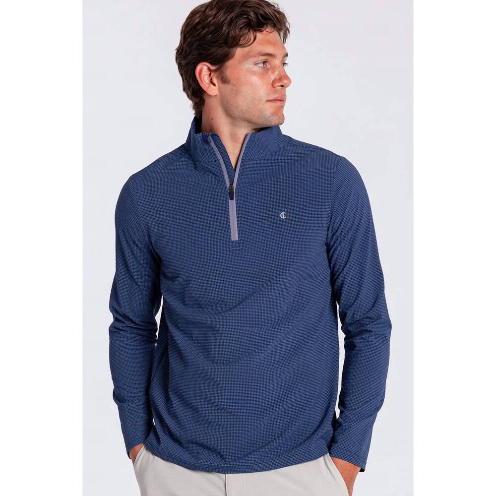 NEW CRIQUET seersucker performance pullover in navy